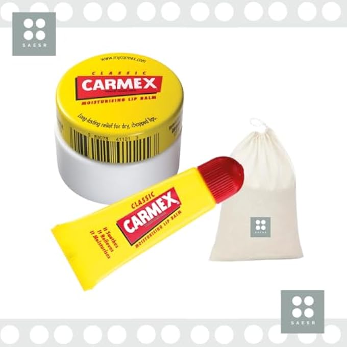 CARMEX LIP CARE BALM MULTIPACK SET FOR REPAIR AND RELIEF WITH CARMEX TUBE LIP BALM 10G & LIP BALM POT 7.5G - CLASSIC BUNDLED WITH HANDY CARRY POUCH. - Image 3